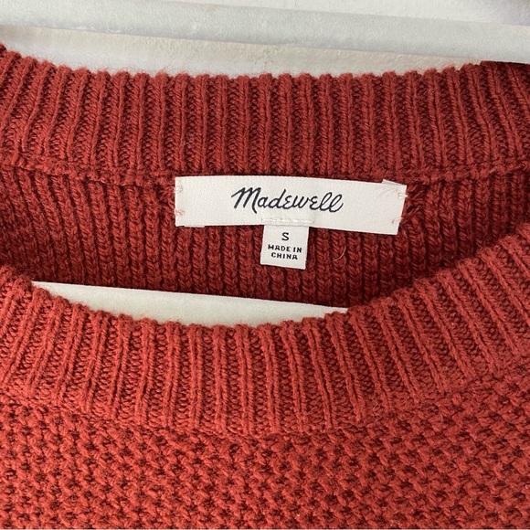 Madewell Sweater Province Cross Back Pullover Burnt Mahogany Sz. Small - Picture 3 of 11